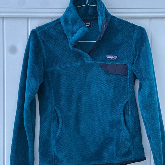 Patagonia Women’s Deep Teal Fleece Snap Pullover Snap T - Small - Picture 7 of 12